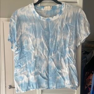 NATION Blue Tie-Dye Women's silk Top